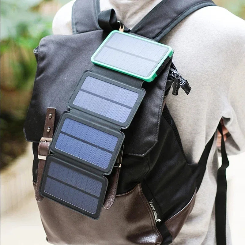 50000mAh Waterproof Solar Power Bank Outdoor Camping Portable Folding Solar Panels 5V 2A USB Output Device Sun Power For iPhone